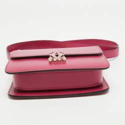 Pre Owned Cartier Fuchsia Leather Nano C De Cartier Shoulder Bag
