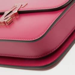 Pre Owned Cartier Fuchsia Leather Nano C De Cartier Shoulder Bag