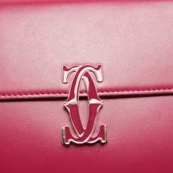 Pre Owned Cartier Fuchsia Leather Nano C De Cartier Shoulder Bag