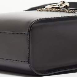 Pre Owned Cartier Black Glossy Leather Panthere Top Handle Bag