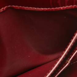 Pre Owned Cartier Red Patent Leather Happy Birthday Trifold Wallet