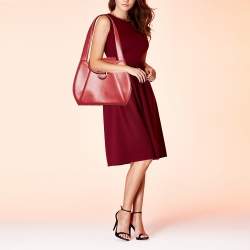 Pre Owned Cartier Red Leather Panthere Shoulder Bag