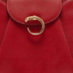 Pre Owned Cartier Red Leather Panthere Shoulder Bag