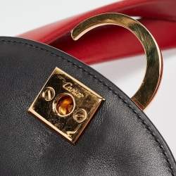 Pre Owned Cartier Red Leather Panthere Shoulder Bag