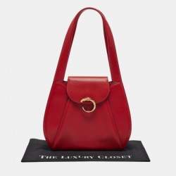 Pre Owned Cartier Red Leather Panthere Shoulder Bag