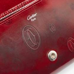 Cartier Burgundy Patent Leather Happy Birthday Continental Wallet