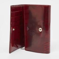 Cartier Burgundy Patent Leather Happy Birthday Continental Wallet