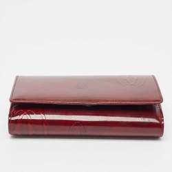 Cartier Burgundy Patent Leather Happy Birthday Continental Wallet