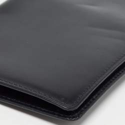 Pre Owned Cartier Navy Blue Leather Must de Cartier Bifold Long Wallet