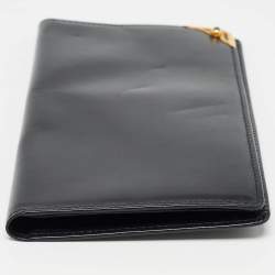 Pre Owned Cartier Navy Blue Leather Must de Cartier Bifold Long Wallet