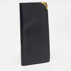 Pre Owned Cartier Navy Blue Leather Must de Cartier Bifold Long Wallet