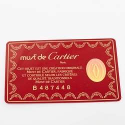 Pre Owned Cartier Navy Blue Leather Must de Cartier Bifold Long Wallet