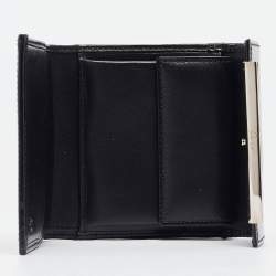 Cartier Black Glossy Leather Panthere Art Deco Trifold Wallet