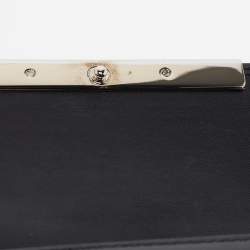 Cartier Black Glossy Leather Panthere Art Deco Trifold Wallet