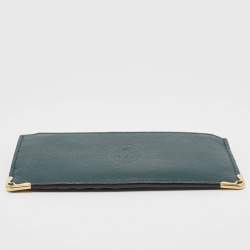 Cartier Green Leather Must de Cartier Zip Card Holder