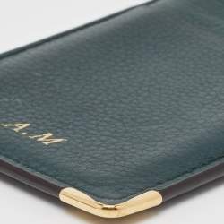 Cartier Green Leather Must de Cartier Zip Card Holder