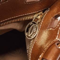 Pre Owned Cartier Brown Leather Small Marcello De Cartier Tote