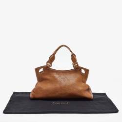 Pre Owned Cartier Brown Leather Small Marcello De Cartier Tote