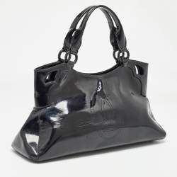 Pre Owned Cartier Black Patent Leather Small Marcello De Cartier Tote