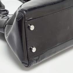 Pre Owned Cartier Black Patent Leather Small Marcello De Cartier Tote