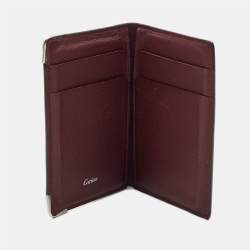 Pre Owned Cartier Black Leather Must De Cartier Card Case