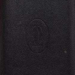 Pre Owned Cartier Black Leather Must De Cartier Card Case