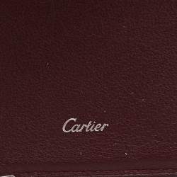 Pre Owned Cartier Black Leather Must De Cartier Card Case