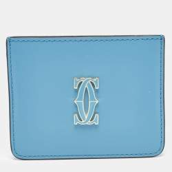 Cartier Light Blue Leather C De Cartier Card Holder