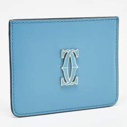 Cartier Light Blue Leather C De Cartier Card Holder
