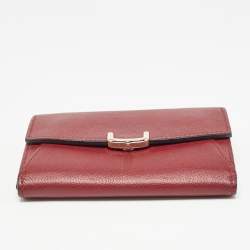 Cartier Dark Red Leather C De Cartier Wallet