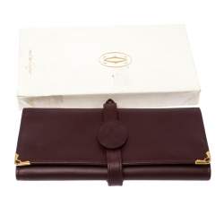 مملوكة مسبقًا جراب مجوهرات كارتييه جلد بني محمر