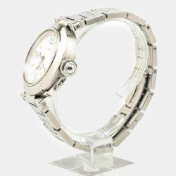 Cartier White Stainless Steel Pasha C de Cartier Automatic Women's Wristwatch 35 mm