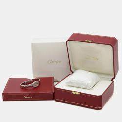 Cartier White 18k White Gold Diamond Baignoire WB5095L2 Quartz Women's Wristwatch 18 mm