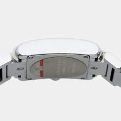 مملوكة مسبقًا Cartier Silver Stainless Steel Diamond Tank Francaise W4TA0008 Women's Wristwatch 20 mm