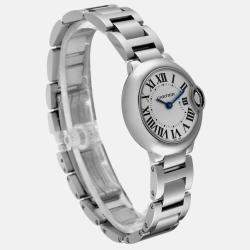 Cartier Ballon Bleu Silver Dial Quartz Steel Ladies Watch  28.0 mm