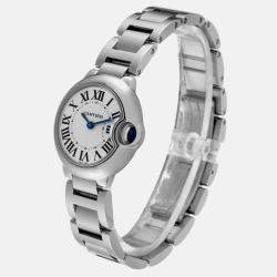 Cartier Ballon Bleu Silver Dial Quartz Steel Ladies Watch  28.0 mm