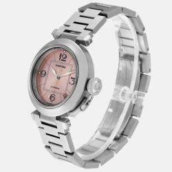 Cartier Pasha C Midsize Pink Dial Automatic Steel Ladies Watch 35.0 mm