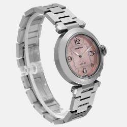 Cartier Pasha C Midsize Pink Dial Automatic Steel Ladies Watch 35.0 mm