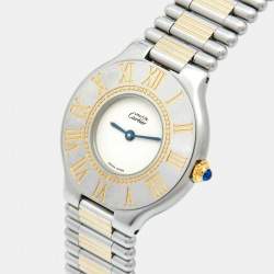 مملوكة مسبقًا Cartier White Stainless Steel Must De Cartier Women's Wristwatch 31 mm