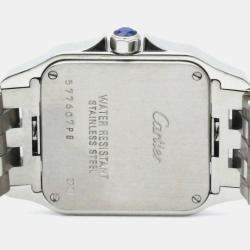 Cartier Silver Stainless Steel Santos Demoiselle W25065Z5 Quartz Women's Wristwatch 26 mm