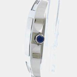 Cartier Silver Stainless Steel Santos Demoiselle W25065Z5 Quartz Women's Wristwatch 26 mm