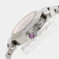 Cartier Pink Stainless Steel Miss Pasha W3140008 Quartz Women's Wristwatch 27 mm