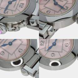 Cartier Pink Stainless Steel Miss Pasha W3140008 Quartz Women's Wristwatch 27 mm