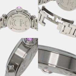 Cartier Pink Stainless Steel Miss Pasha W3140008 Quartz Women's Wristwatch 27 mm