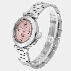 Cartier Pasha Big Date Pink Dial Steel Ladies Watch W31058M7