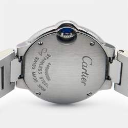 Pre Owned Cartier Silver Stainless Steel Ballon Bleu W69010Z4 Women's Wristwatch 28 mm