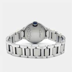 Pre Owned Cartier Silver Stainless Steel Ballon Bleu W69010Z4 Women's Wristwatch 28 mm
