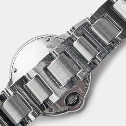Pre Owned Cartier Silver Stainless Steel Ballon Bleu W69010Z4 Women's Wristwatch 28 mm