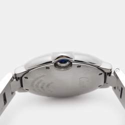 Pre Owned Cartier Silver Diamond Stainless Steel Ballon Bleu WE902075 Women's Wristwatch 36 mm