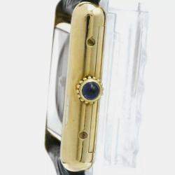 Cartier Tank Vermeil Gold Plated Leater Hand-Winding Ladies Watch 20 mm